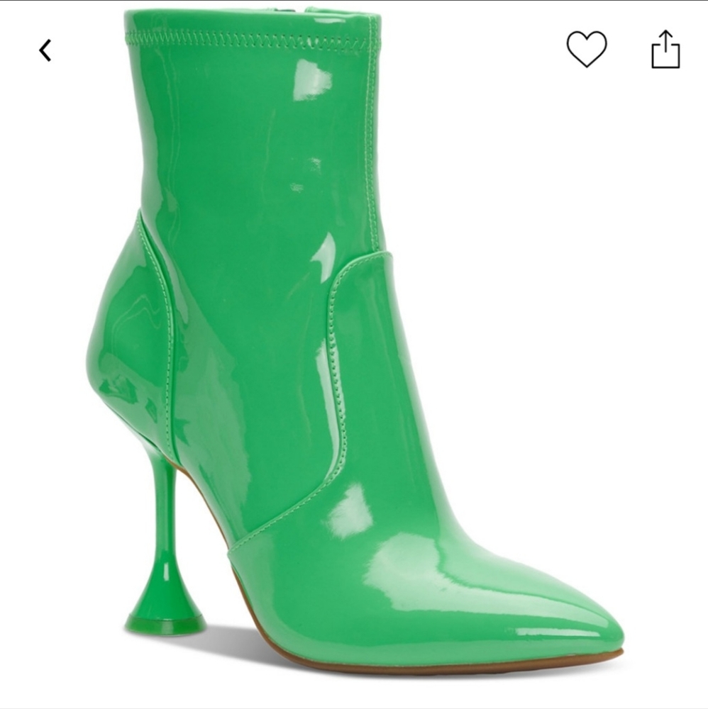 I.N.C. IBRINA STRETCH GREEN BOOTIES SIZE 7 NIB